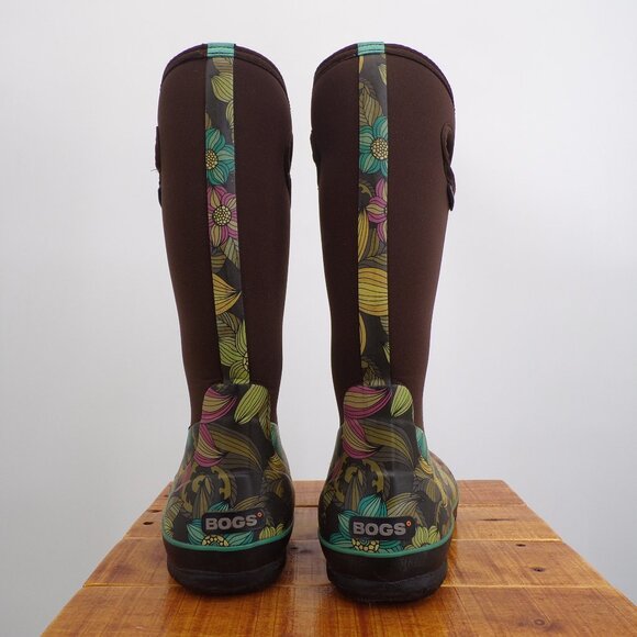 Bogs Women's 9 Waterproof Winter, Rain Boots Brown/Floral. - Picture 4 of 10
